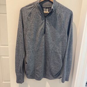 Athleta Top Womens Heather Gray Fastest Track Half Zip XL Long Sleeve